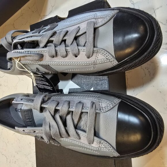 Converse Star Player 76 Ox Leather Gray Black Men's Shoes A12406C SIZE 10 NEW - Picture 4 of 15